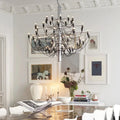 Gino Sarfatti Style Led Pendant Chandelier Black/Silver/Gold  Seus Lighting