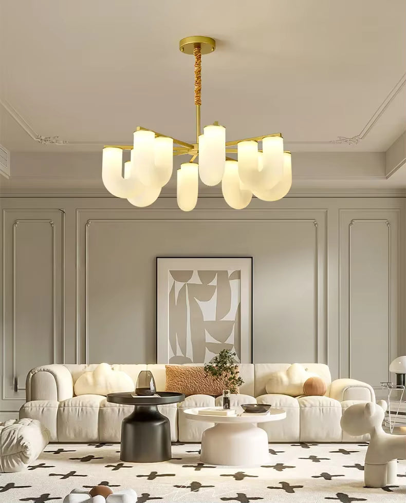 Judi Modern White Chandelier  Seus Lighting