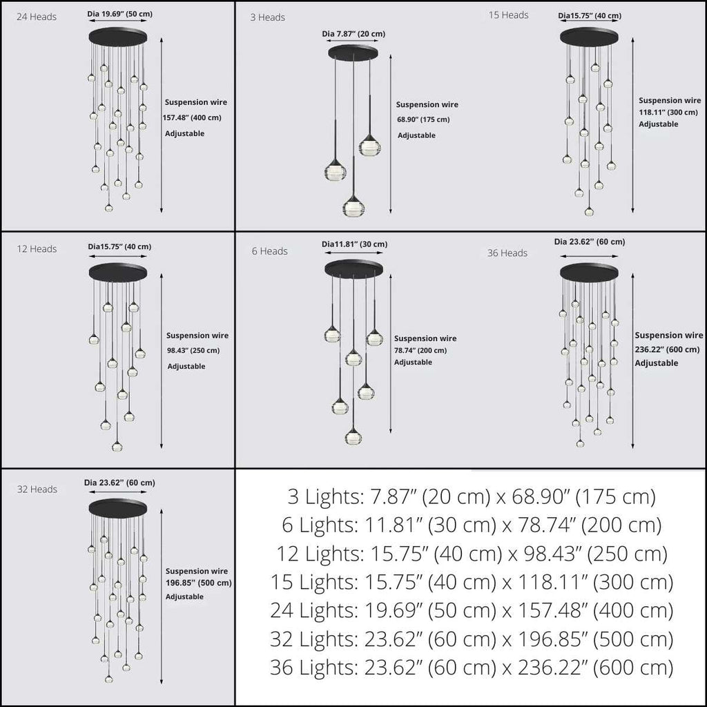 Kely Drop Stairwell Pendant Light  Seus Lighting