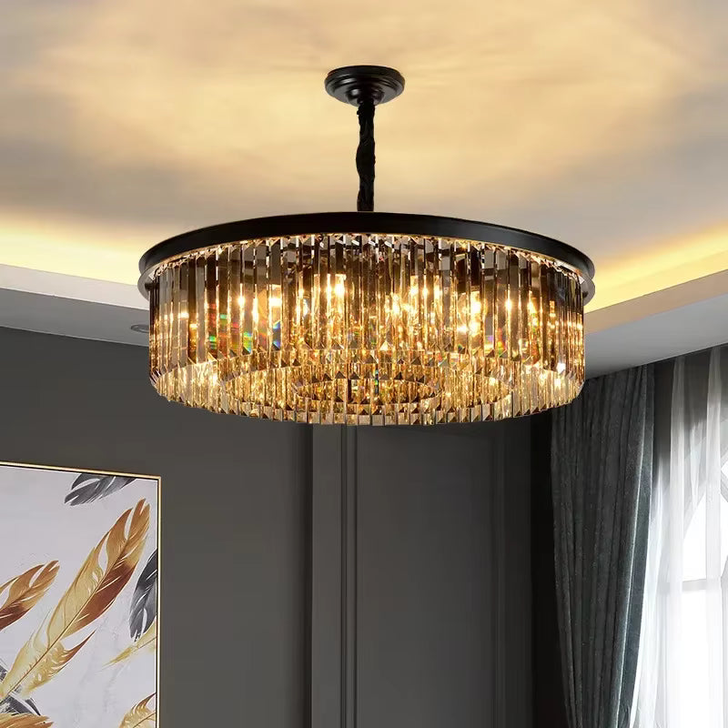 Lucinda Black Crystal Chandelier  Seus Lighting