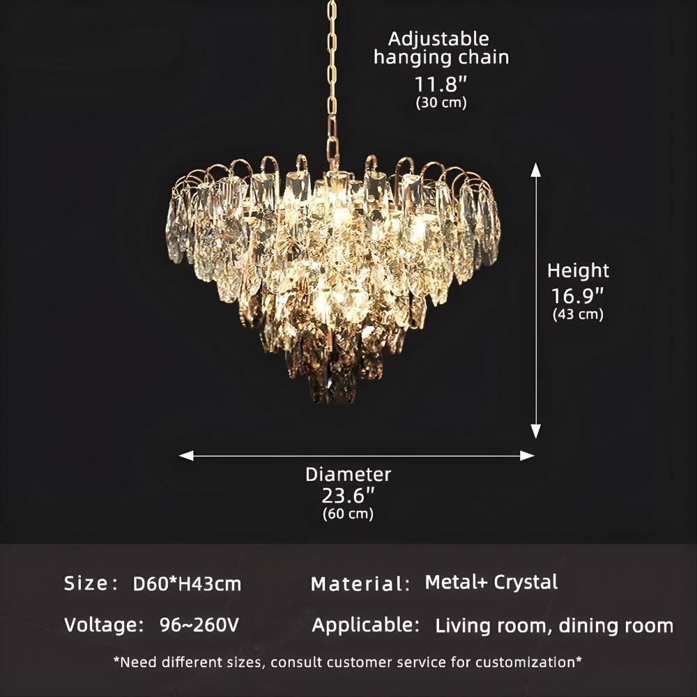 Luny Gold Cascading Waterfall Crystal Chandelier  Seus Lighting