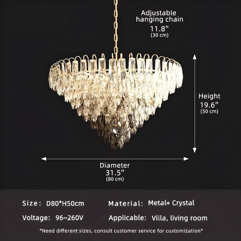 Luny Gold Cascading Waterfall Crystal Chandelier  Seus Lighting