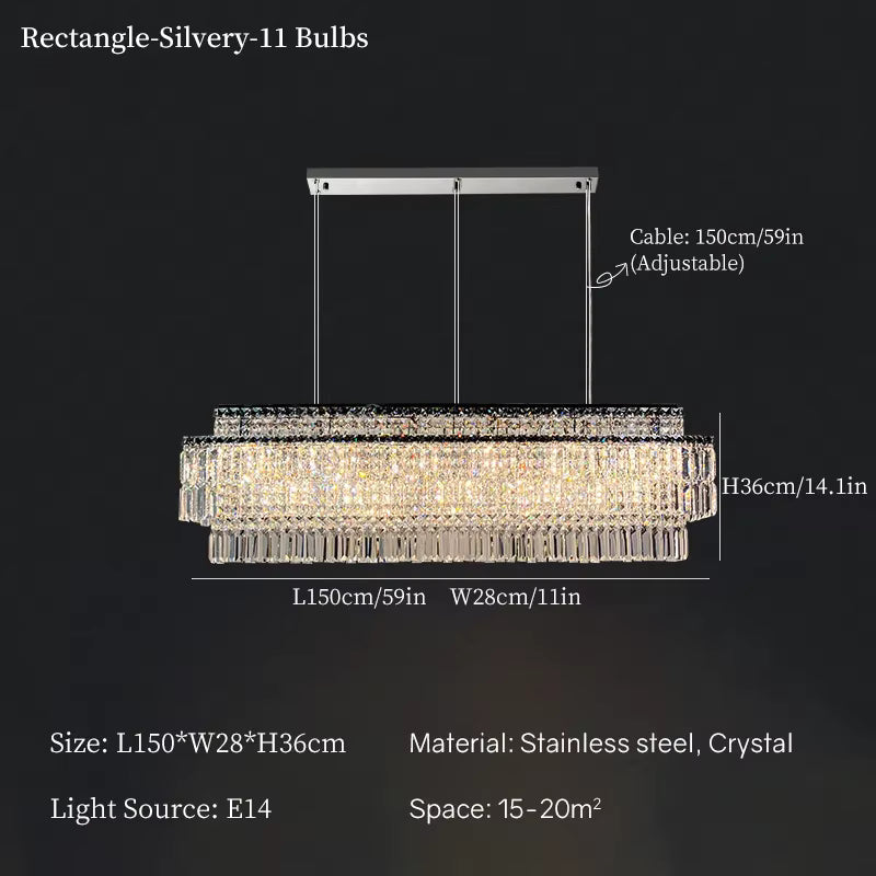 Luxury Linear Krsystal Chandelier  Seus Lighting