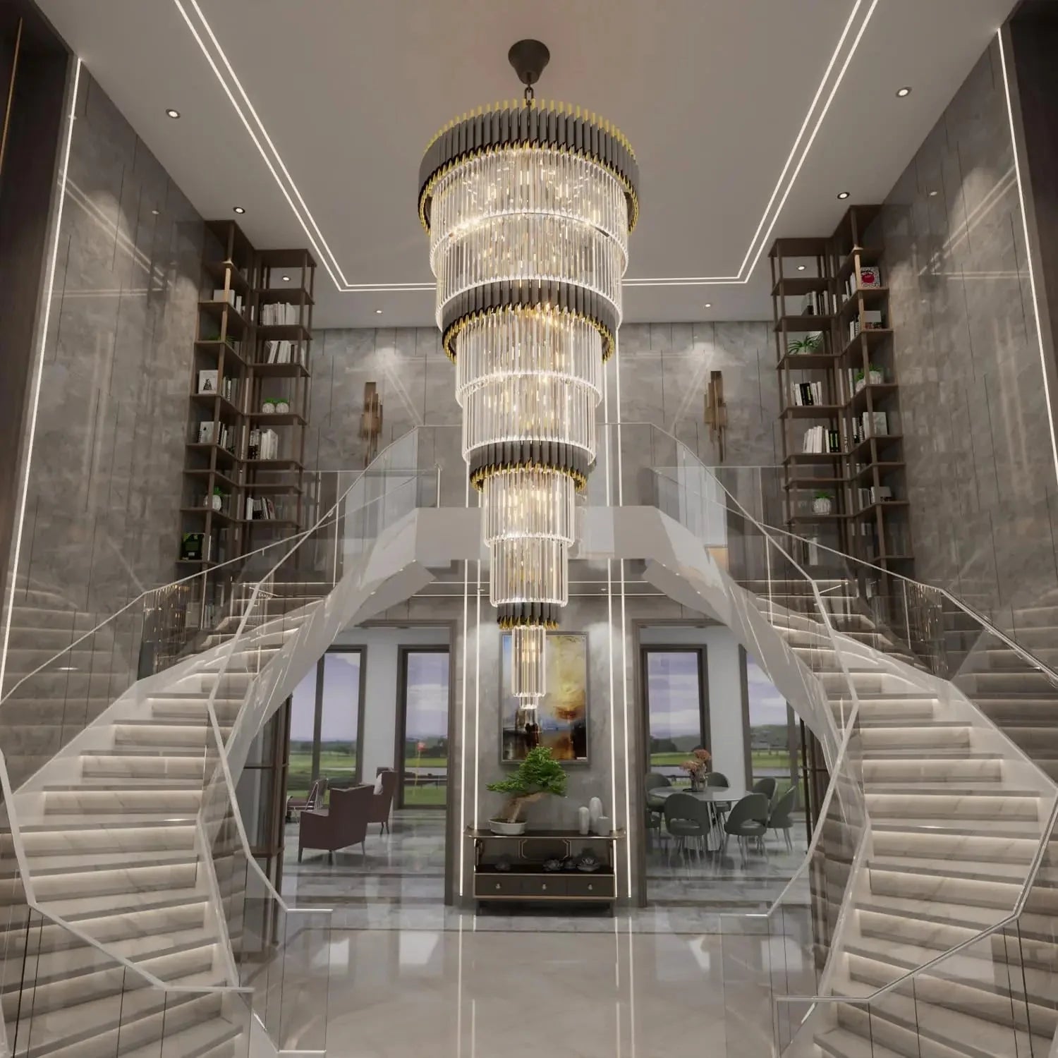 Luxury Oversize Crystal Chandelier  Seus Lighting