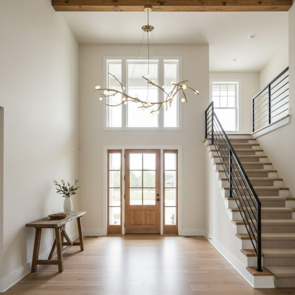 Madelyn Rustic Branch Chandelier Frosted/Clear Ball  Seus Lighting
