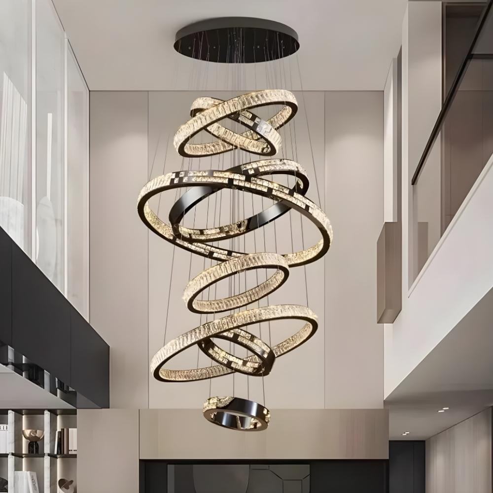 Malen Multi Ring Pendant Light 8 / Remote Control (Dimmable) Seus Lighting