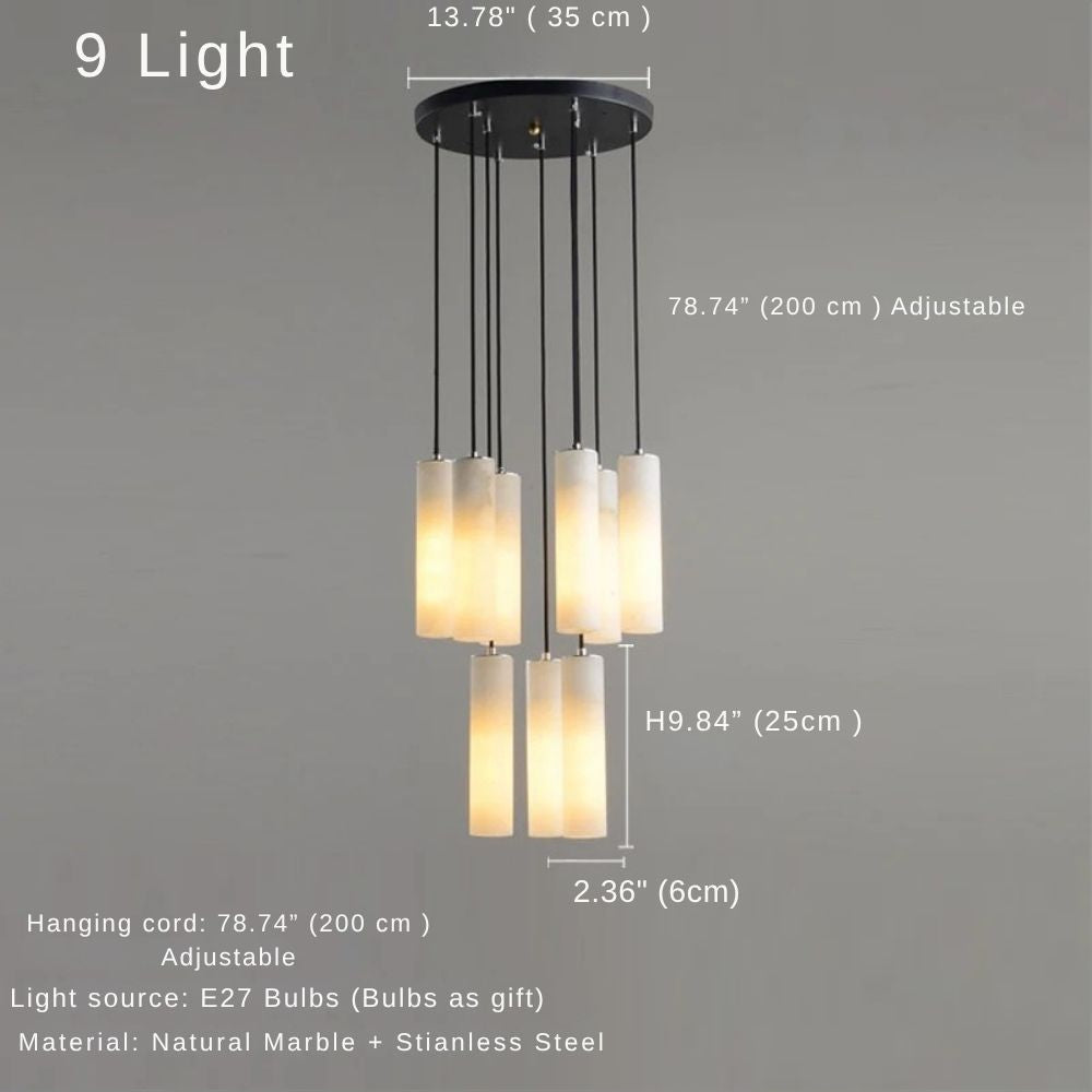 Marble Tube Chandelier for Living Room & Foyer  Seus Lighting