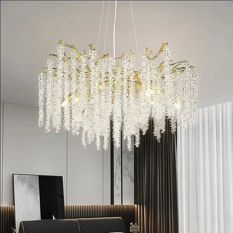 Mia Luxury Round Branch Crystal Ceiling Chandelier  Seus Lighting