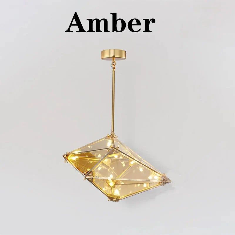 Modern Angular Diamond Style LED Pendant Light - Lights