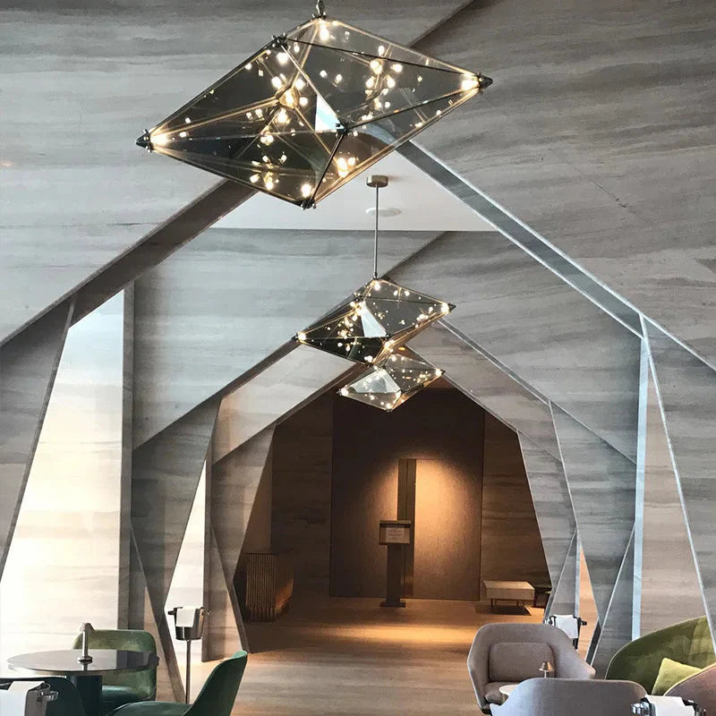 Modern Angular Diamond Style LED Pendant Light  Seus Lighting