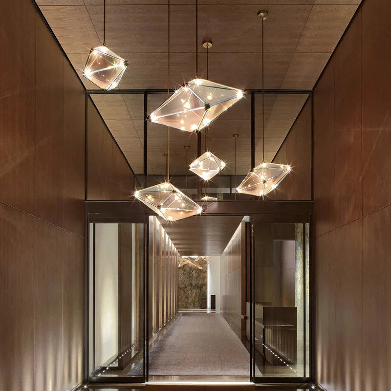 Modern Angular Diamond Style LED Pendant Light  Seus Lighting