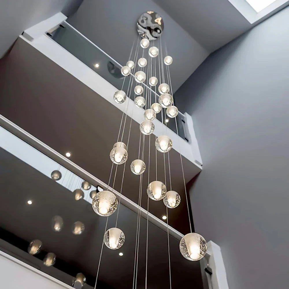 Modern Crystal Glass Bubble Chandelier for Foyer  Seus Lighting