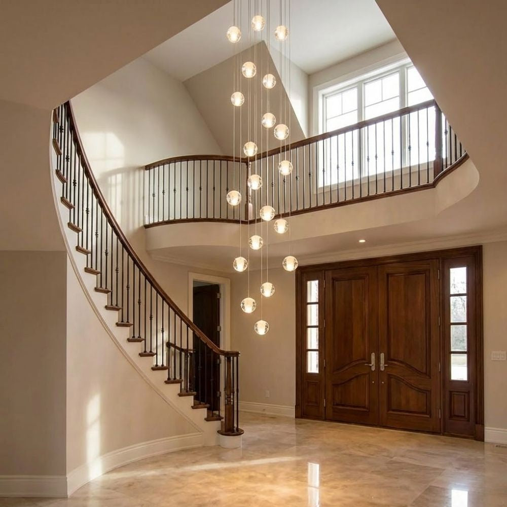 Modern Crystal Glass Bubble Chandelier for Foyer  Seus Lighting