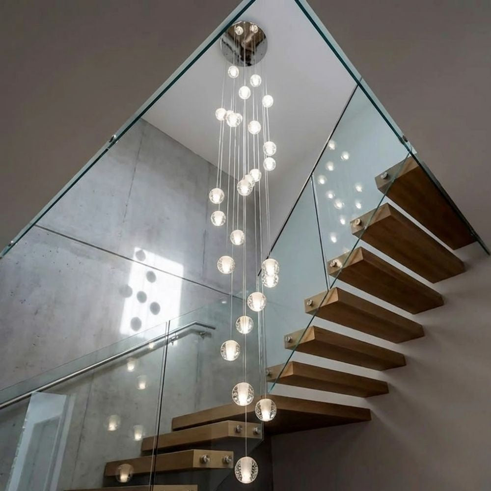 Modern Crystal Glass Bubble Chandelier for Foyer  Seus Lighting