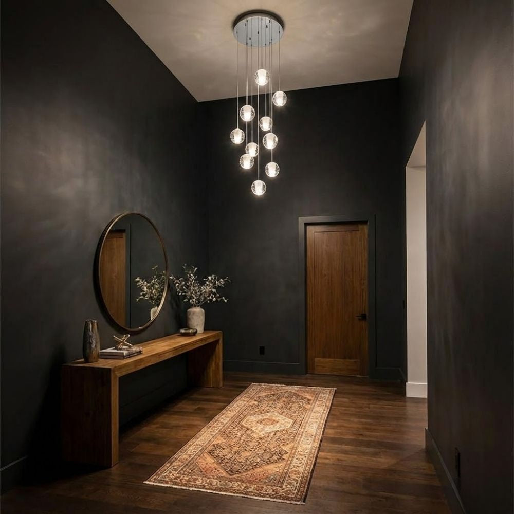 Modern Crystal Glass Bubble Chandelier for Foyer  Seus Lighting