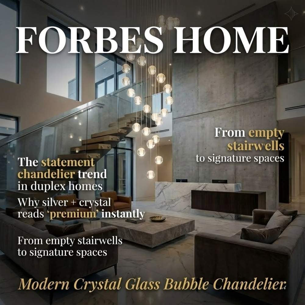 Modern Crystal Glass Bubble Chandelier for Foyer  Seus Lighting