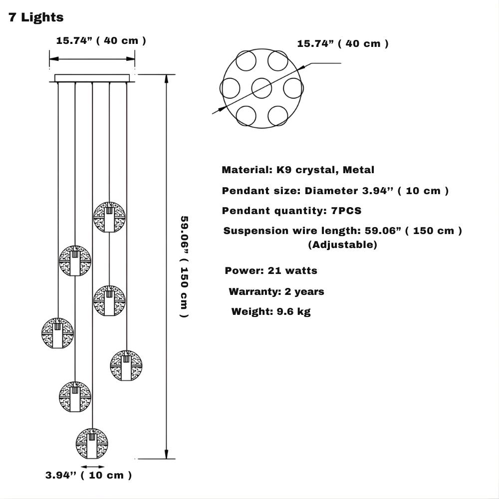 Modern Crystal Glass Bubble Chandelier for Foyer  Seus Lighting