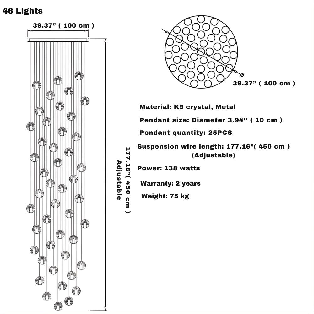 Modern Crystal Glass Bubble Chandelier for Foyer  Seus Lighting