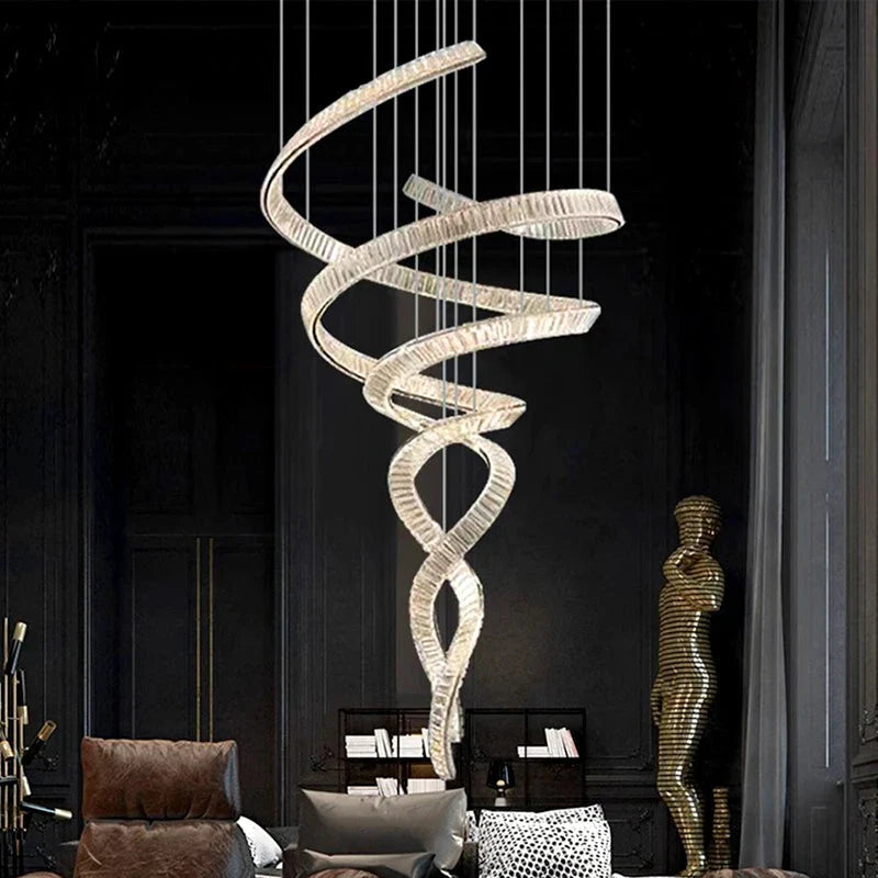 Modern Crystal Light Fixture for Staircase&Foyer&Hig Ceiling  Seus Lighting