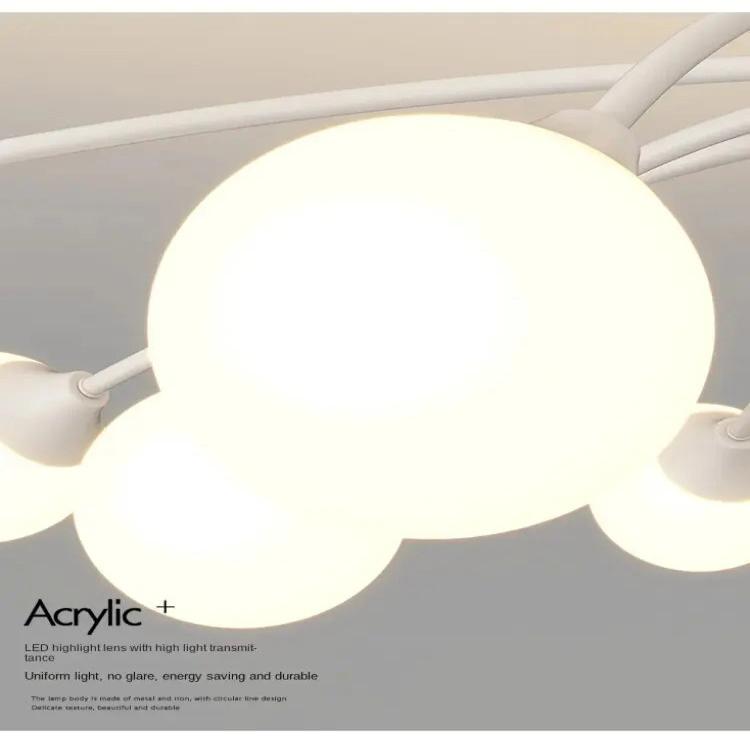 Modern Flush Mount Chandelier Beige/Silver Colors  Seus Lighting