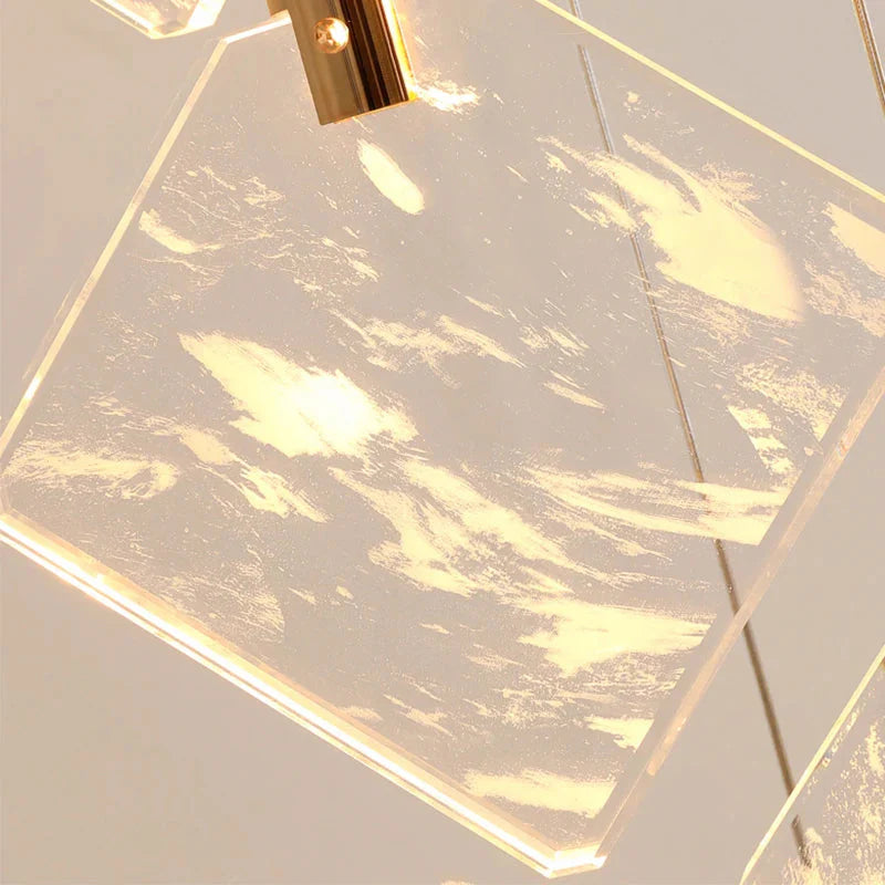 Modern Gold Long Spiral Crystal Chandelier for Staircase  Seus Lighting