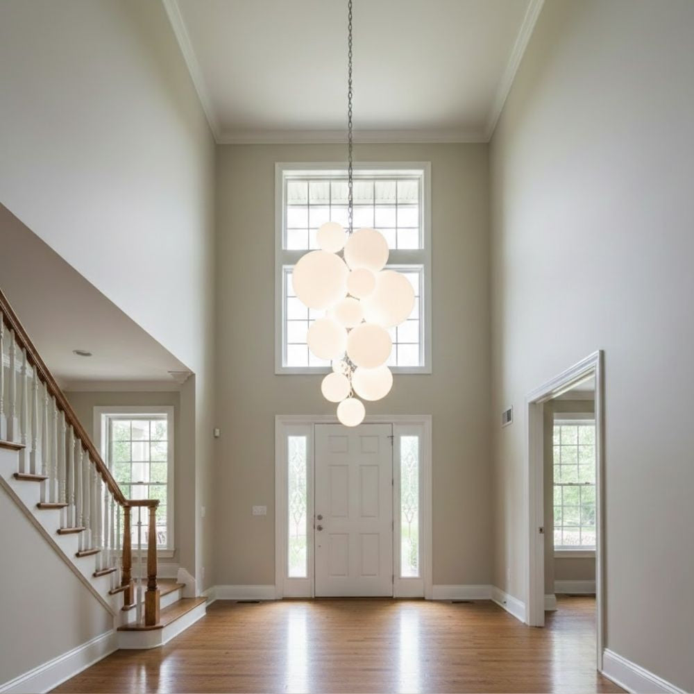 Modern Large Glass Bubble Chandelier  Seus Lighting