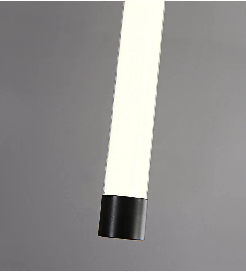 Modern Long Chandelier For Staircase Black/Gold/Silver  Seus Lighting