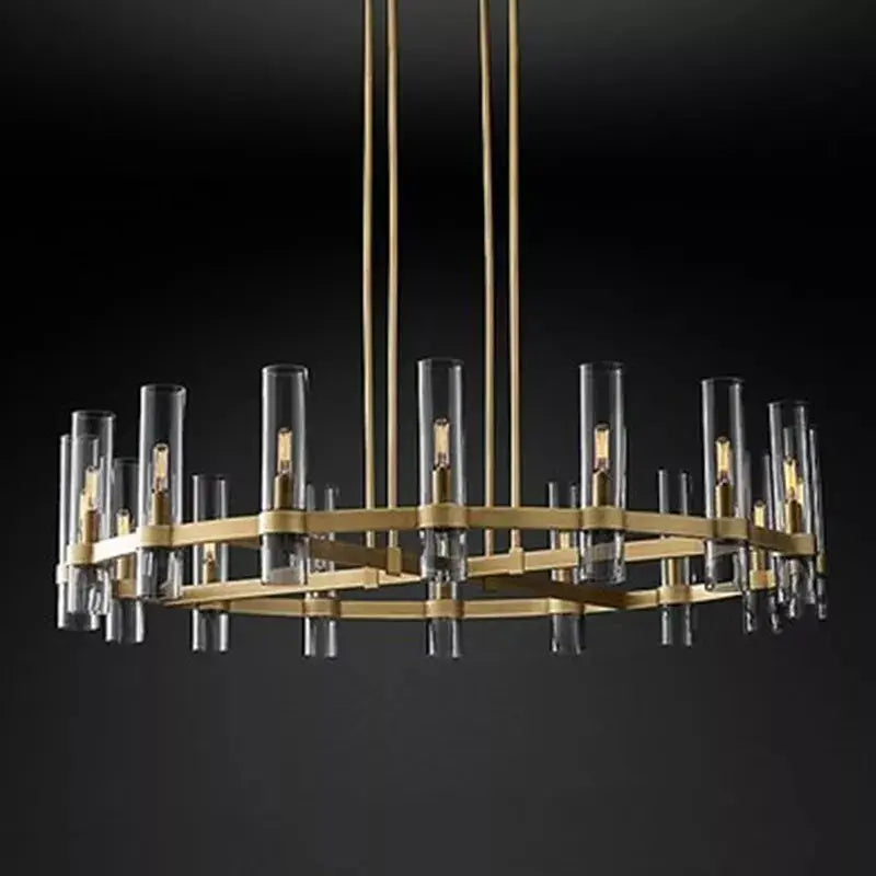 Modern Metal Chandelier Gold & Black & Chrome  Seus Lighting