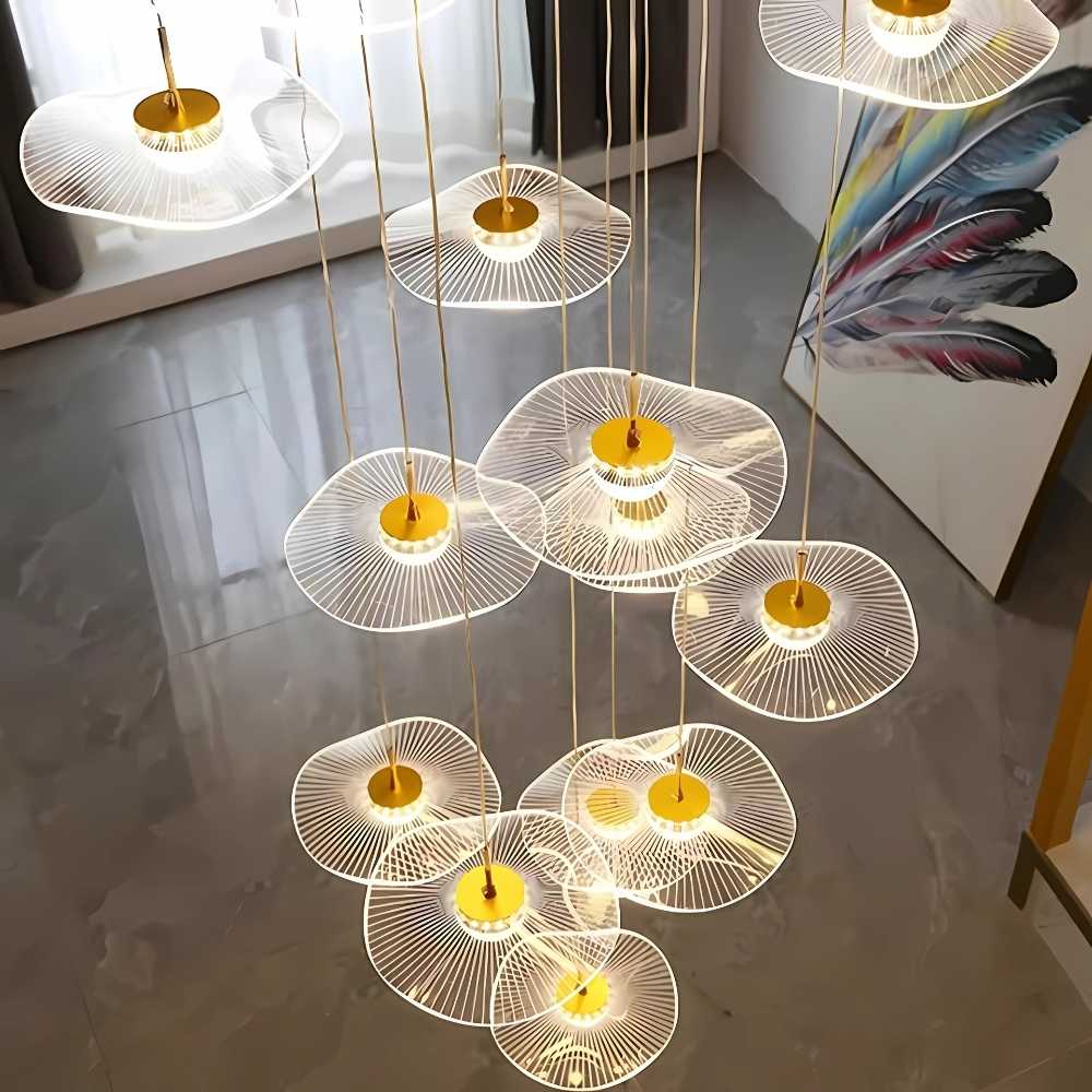 Modern Mushroom Lotus Leaf Led Chandelier  Seus Lighting