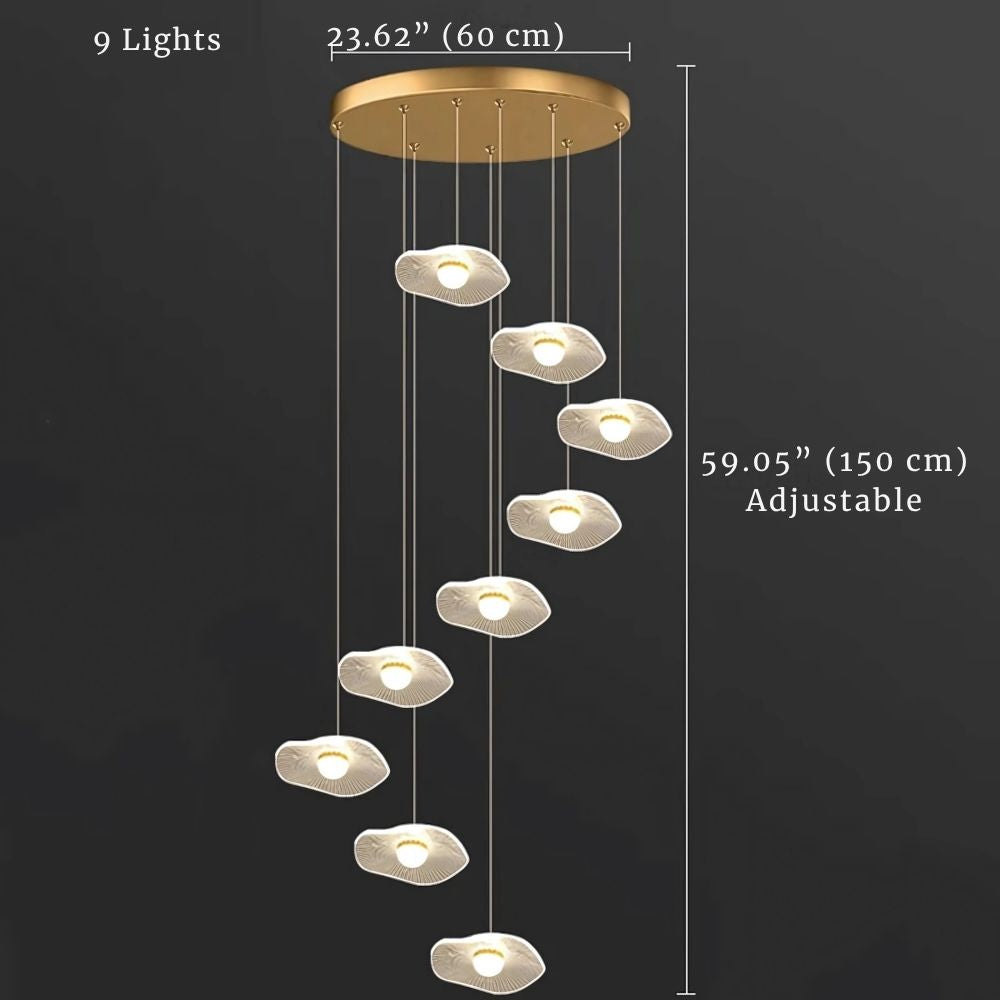 Modern Mushroom Lotus Leaf Led Chandelier  Seus Lighting