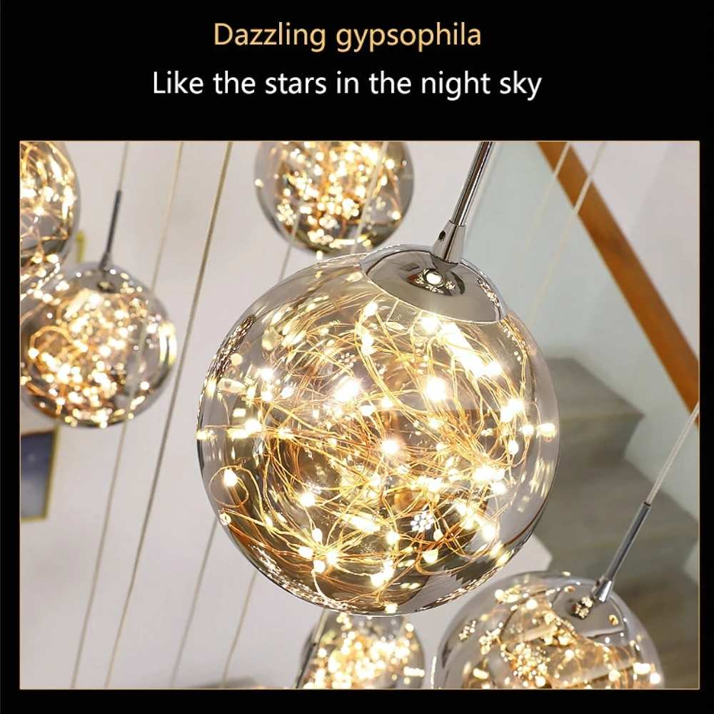Modern Spiral Chandelier for Staircase  Seus Lighting