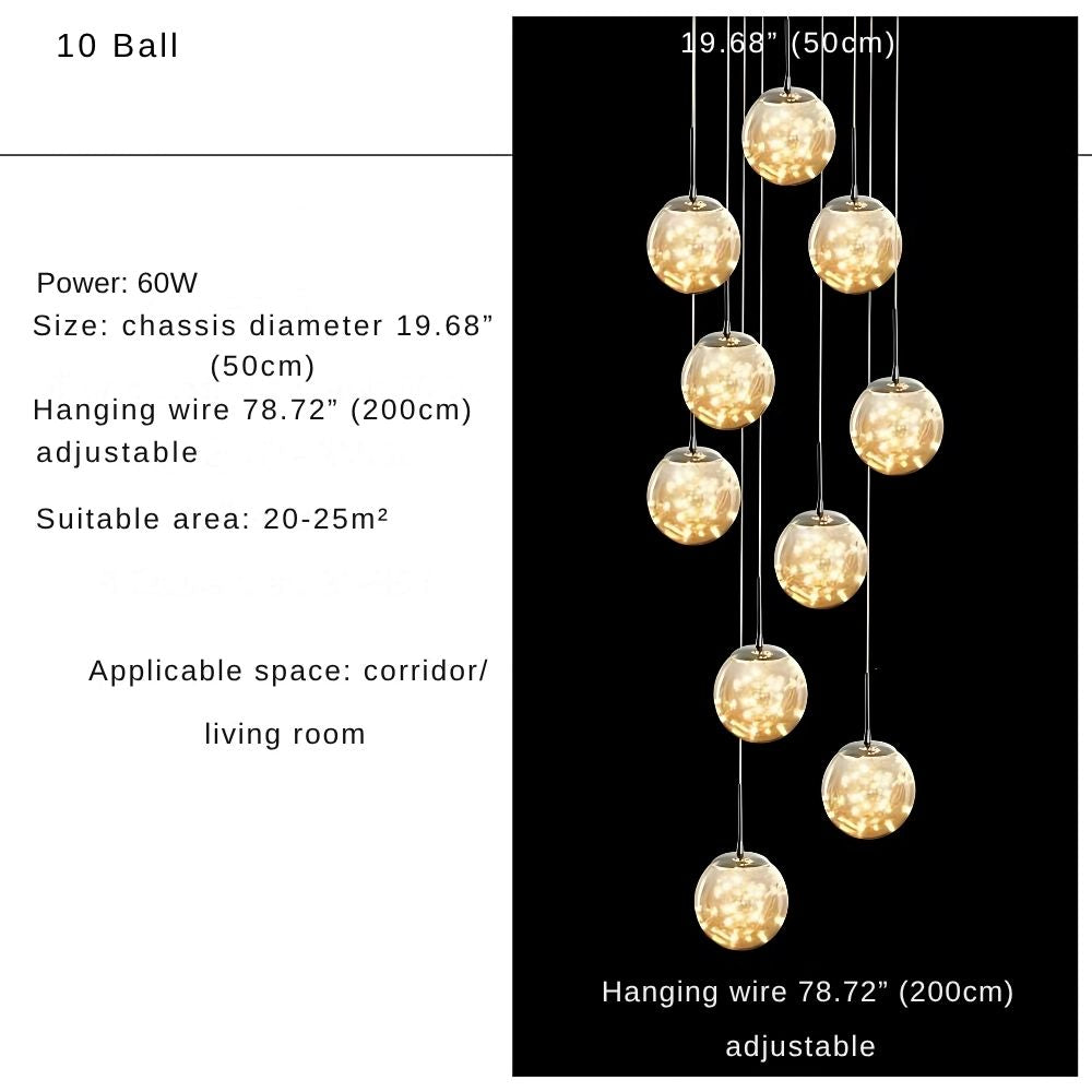 Modern Spiral Chandelier for Staircase  Seus Lighting