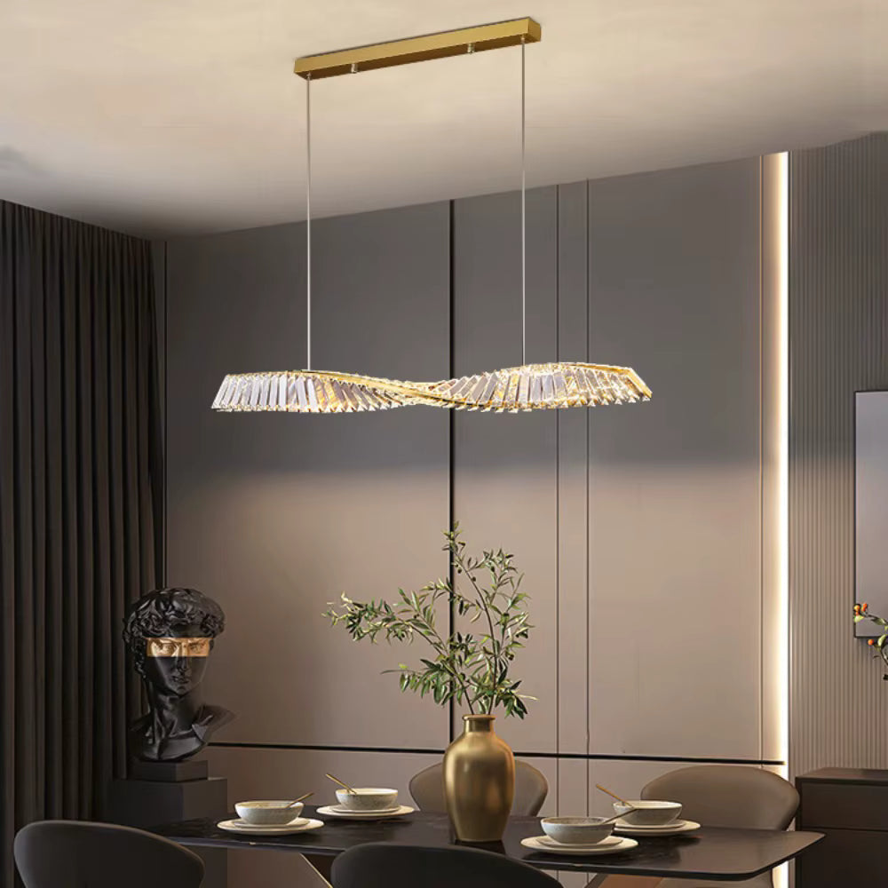 Moly Linear Crystal Chandelier for Dining Room&Kitchen  Seus Lighting