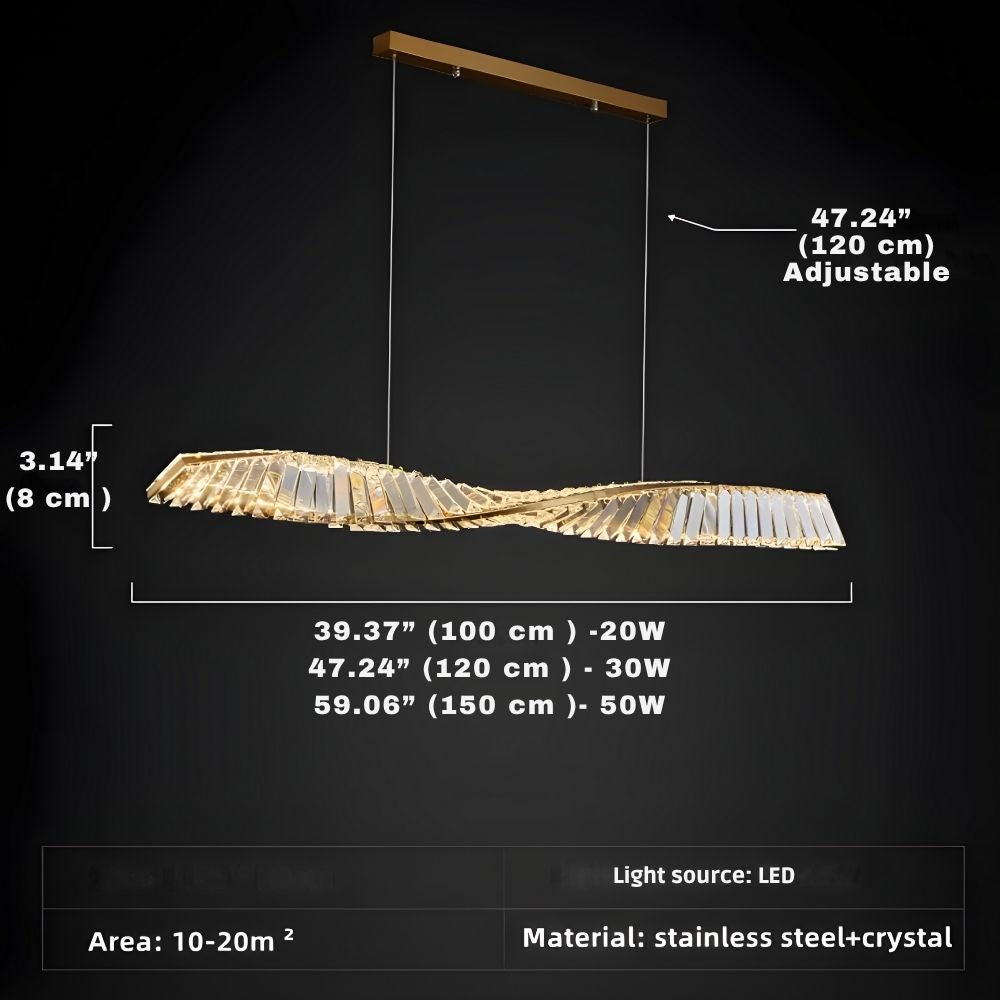 Moly Linear Crystal Chandelier for Dining Room&Kitchen  Seus Lighting