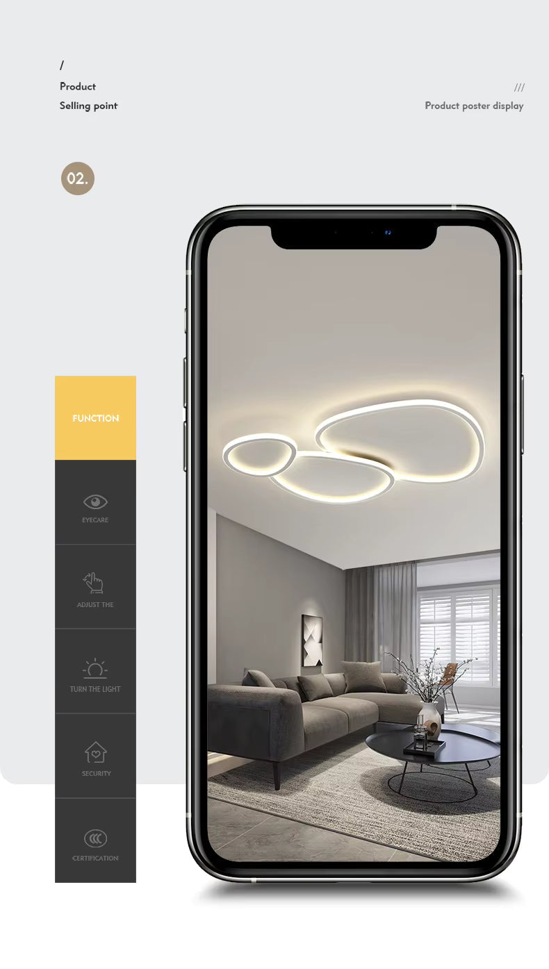 Nelis Modern Smart Led Flush Mount Ceiling Light  Seus Lighting