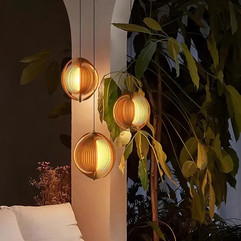 Nia Wood Staircase Chandelier  Seus Lighting