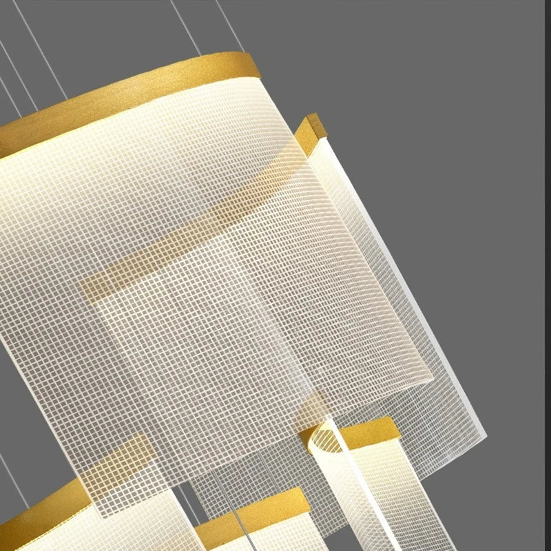 Nordic Ceiling Stair Chandelier Gold/Black  Seus Lighting