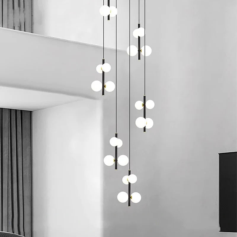 Opal Globe Staircase Pendant Light  Seus Lighting