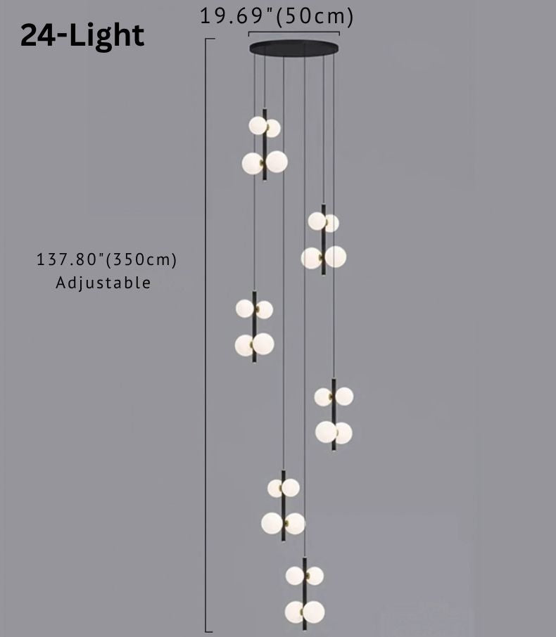 Opal Globe Staircase Pendant Light  Seus Lighting