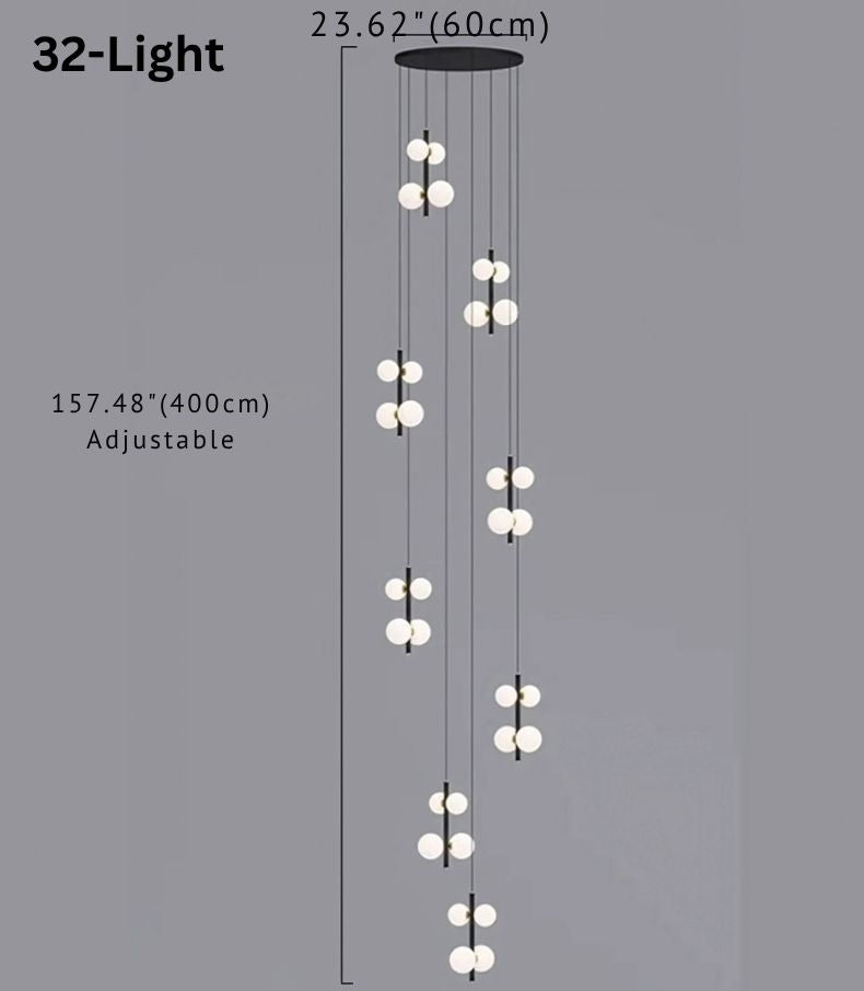 Opal Globe Staircase Pendant Light  Seus Lighting