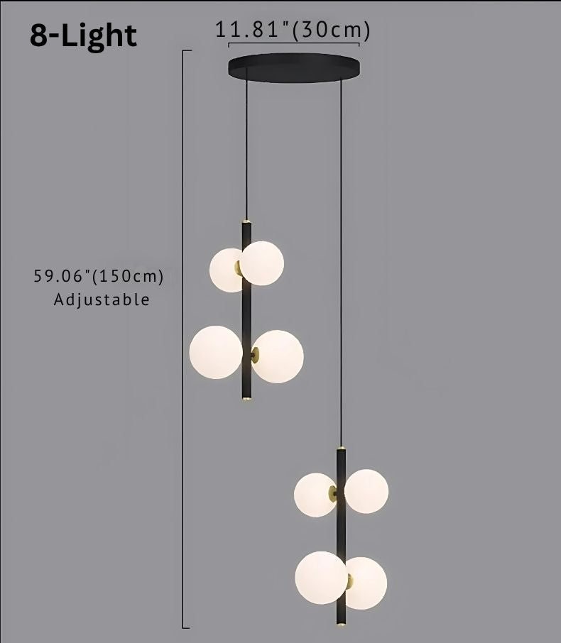 Opal Globe Staircase Pendant Light  Seus Lighting