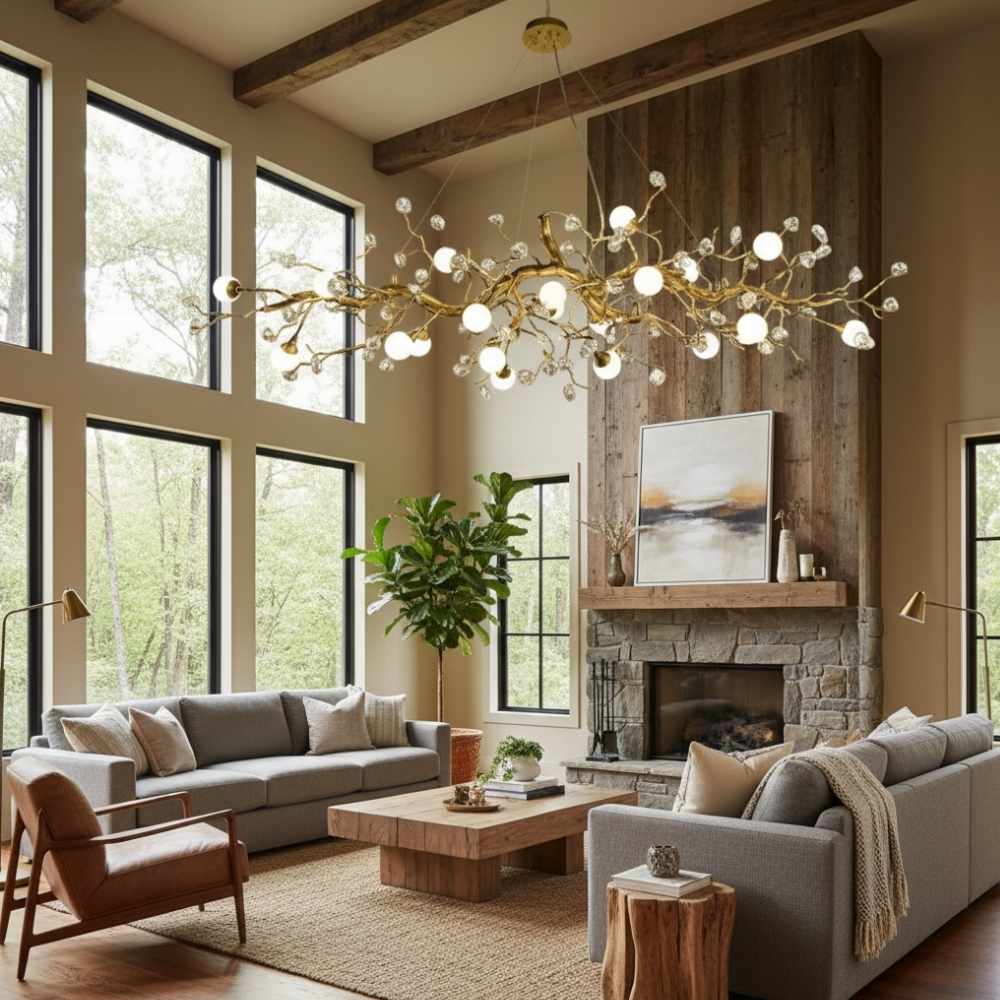 Orgi Statement Linear Branch Chandelier  Seus Lighting