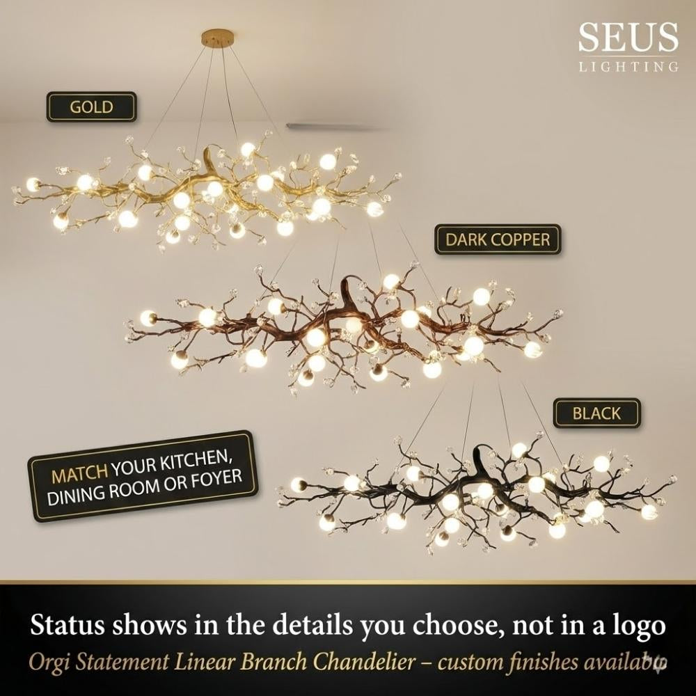 Orgi Statement Linear Branch Chandelier  Seus Lighting