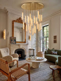 Palix Marble and Brass Chandelier  Seus Lighting