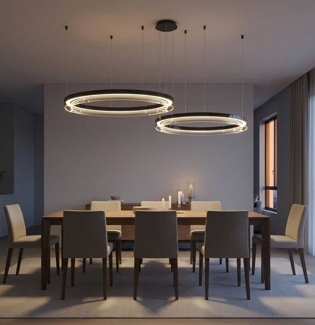 Qyra Contemporary Circular LED Chandelier  Seus Lighting