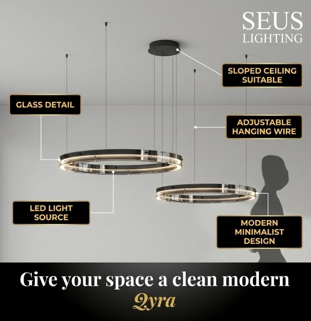 Qyra Contemporary Circular LED Chandelier  Seus Lighting