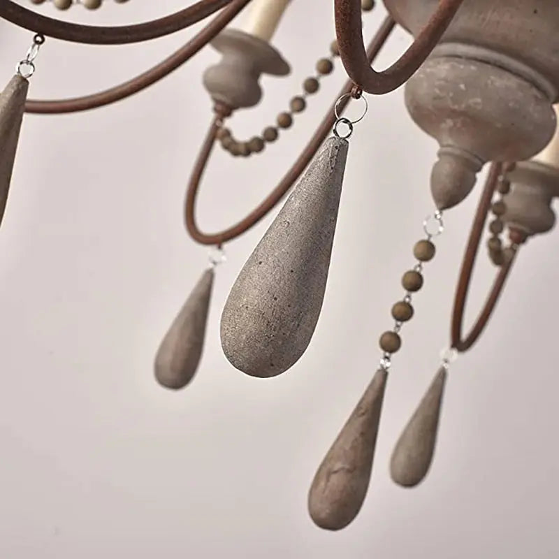 Rose Wooden Large Rustic Chandelier Seus Lighting