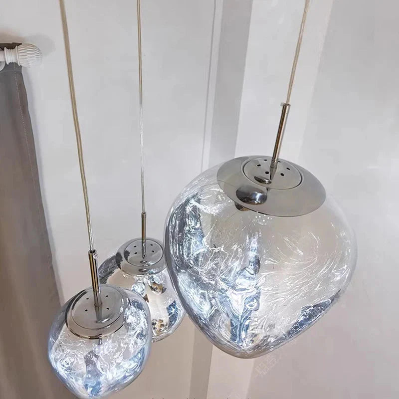 Ruby Contemporary Bubble Glass Pendant Chandelier  Seus Lighting