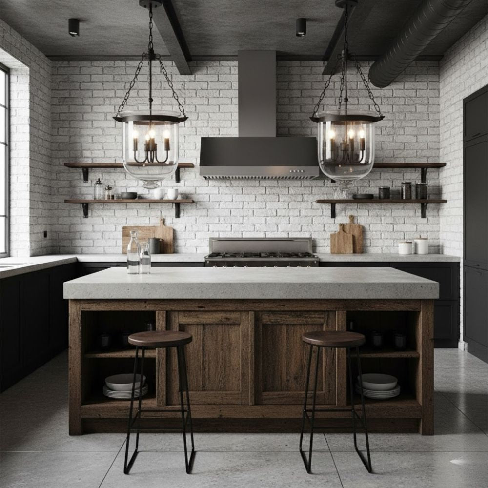 Rustic Bell Jar Pendant light  Seus Lighting