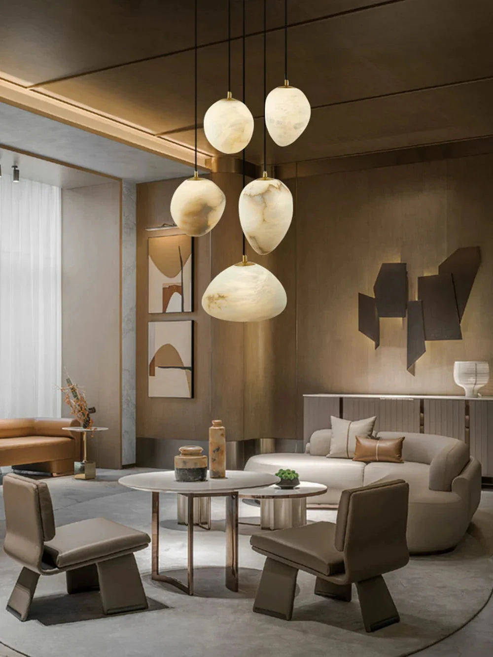 Sage Marble Chandelier  Seus Lighting